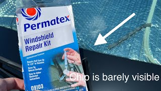 How to guide permatex windshield repair kit￼ Time lapse [upl. by Ettelrac]