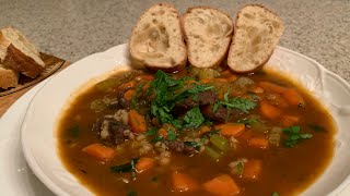 Simple Beef Barley Soup [upl. by Desirae]