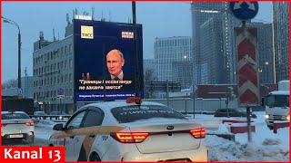 Putin billboard raises invasion fears “Russias borders do not end” [upl. by Alur]