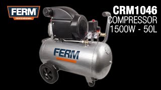 FERM Compressor 1500W  50L  Working pressure 08 bar  CRM1046 [upl. by Rehpotsirhcnhoj]