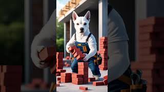 Dog Builds Brick Wall shorts youtubeshorts woofmix dog [upl. by Nadaha319]