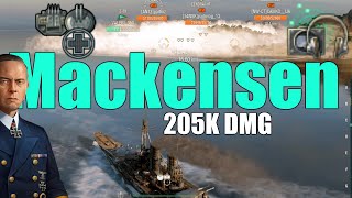 Mackensen  205K DMG Secondary  Hydro  World of Warships [upl. by Anirtep]