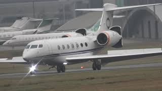 GULFSTREAM G600 MANTA LANDING AT FARNBOROUGHEGLF UK 1022024 BASED AT EGLF [upl. by Meekar759]