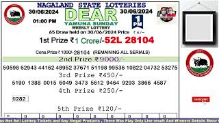 Lottery Sambad Live Dear Nagaland State Lottery Live draw result 300624Lottery live sambad [upl. by Chas]