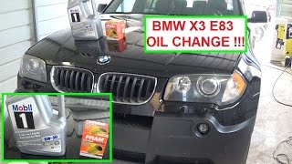 BMW X3 E83 Oil Change How to change the oil on a BMW X3 25 30 Engine [upl. by Muryh]