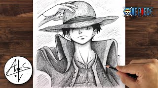 How to Draw LUFFY  One Piece Drawing Tutorial [upl. by Dyanna]