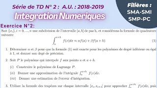 Exercices corrigés Série de TD N°2  Intégration  USMBAENSFès AU  20182019  Exercice 2 [upl. by Ecirtemed908]