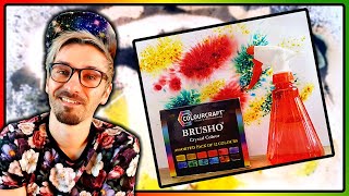 How To Use Brusho Crystal Colours  Brusho Painting Techniques [upl. by Wallis]