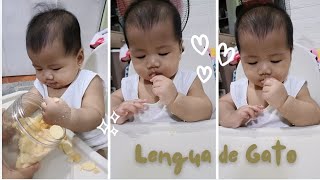 Eat with V Enjoying Lengua de Gato  Nice pincer grasp at 6 months September 19 2024 [upl. by Ruenhs145]