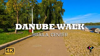 4k Walking Tour of the DANUBE  Braila center  Port town  🇷🇴 [upl. by Alaric46]