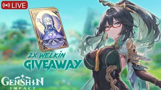 Genshin india Live Exploring Viewer Account 2x Welkin Giveaway [upl. by Ardnnaed]