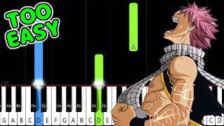 Fairy Tail Sad Theme  EASY Piano Tutorial animelovemen [upl. by Gnilsia]