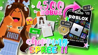 🫶🏻⋆·˚ ༘  45k robux SHOPPING spree  ★ tags preppy shopping roblox fypシ゚  crazycadence 🤍💐 [upl. by Nywg]