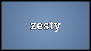 Zesty Meaning [upl. by Blanding]