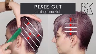 PIXIE HAIRCUT WITH FRINGES  TUTORIAL by SCK [upl. by Enilec]