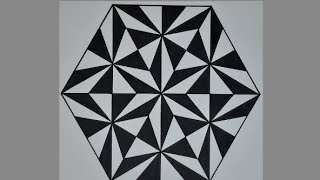 Easy geometrical pattern drawingattractive 😍easydrawing [upl. by Atnoed]