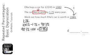 Repeated Percentages Basic Depreciation Grade 5  OnMaths GCSE Maths Revision [upl. by Aiken]