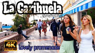 Torremolinos Spain La Carihuela Lovely Promenade  malaga 4k  January 2024 [upl. by Noret]