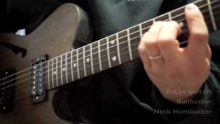 ARTIST GUITARS Bullbucker VS Seymour Duncan Jazz Neck HUMBUCKER [upl. by Werra477]