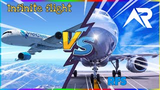 Infinite Flight sim VS RFS Landing in Madrid [upl. by Ydda]