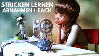 Einfache Abnahmen stricken links und rechts geneigt  Basistechnik des Strickens [upl. by Annekcm]