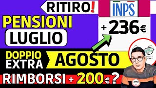 ✅ PENSIONI ➜ RITIRO LUGLIO  DOPPIO EXTRA AGOSTO 2023 📈 RIMBORSI 730 no BONUS 200€ CONGUAGLI [upl. by Hgielrebmik]