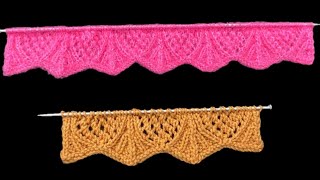 Scalloped Border For Ladies Cardigan Jacket and Sweater Design  248 [upl. by Abeh652]