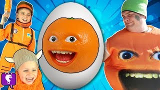 GIANT ANNOYING ORANGE EGG and Surprise Toys with HobbyKidsTV [upl. by Atsedom]