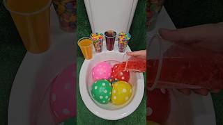 Experiment  Rainbow Balloon VS Cola Mtn Dew Fanta Sprite and Mentos in Toilet shorts [upl. by Jephthah]