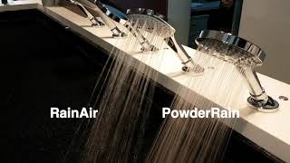 hansgrohe RainAir spray mode vs the PowderRain spray mode [upl. by Lankton329]