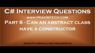 Part 8 Can an abstract class have a constructor [upl. by Suirada]