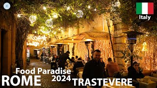 ROME TRASTEVERE Waking Tour 2024  Food Paradise Discovering the Charm of Rome Through History [upl. by Steward406]