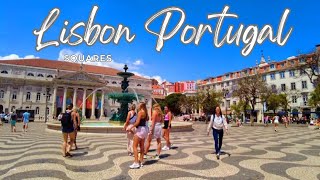 Lisbon PORTUGAL  Downtown Squares Rossio Figueira Restauradores and Martim Moniz [upl. by Halak]