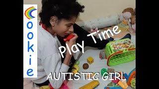 Autistic girl  Cookie autistic girl  Autism play time [upl. by Grindle499]