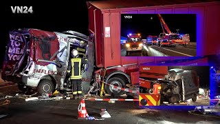 04102023  VN24  Transporter rast auf LKW  dramatischer Unfall auf A1 bei Unna [upl. by Aruabea]