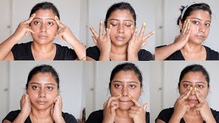 Antiaging Face Massage Techniques To Reduce Forehead wrinklesDouble Chin and Sagging Cheeks [upl. by Colas]