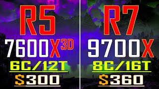 RYZEN 5 7600X3D vs RYZEN 7 9700X  PC GAMES BENCHMARK TEST [upl. by Haida]