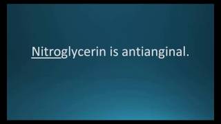 How to pronounce nitroglycerin Nitrostat Memorizing Pharmacology Flashcard [upl. by Lavella611]