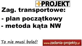 Zagadnienie transportowe  ustalanie planu początkowego  metoda schodkowa kąta NW [upl. by Llenahc]