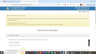 DV Lottery Entrant Status Check Step by Step [upl. by Bibeau]