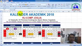 MEMBUAT Kalender Akademik OTOMATIS menggunakan Microsoft Excel [upl. by Arrac]