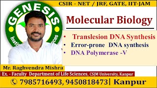 Translesion DNA synthesis  Molecular Biology New online quotBatchquot for CSIR NETJRF  IITJAM [upl. by Henryetta5]