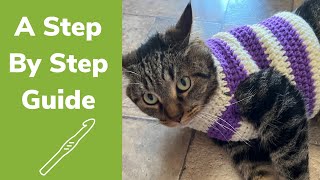 Easy Crochet Cat Sweater Tutorial [upl. by Shivers]