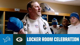 Lions at Packers postgame locker room celebration [upl. by Eiramllij462]