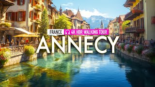 Walking tour 4K60 HDR Annecy France Quality for Big TV Pro Sound amp Сaptions  European Walking Tour [upl. by Willy]