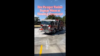 Fire Pumper Tanker Provides Epic Surprise Pad and Floor Wash After Housing amp Dedication Ceremonies [upl. by Najram]