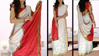 How To Wear Saree In Bengali Style Like Bridal  Traditional Bengali Style Saree Draping Tutorial [upl. by Ahsimat]