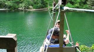 West Coast Trail Cable Car Ride Klanawa River [upl. by Ecnerat]