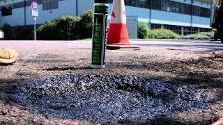 How to repair a pothole with cold lay tarmac [upl. by Tindall]