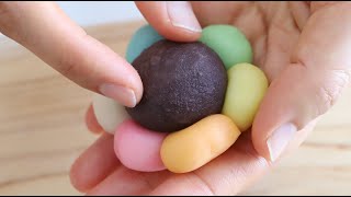 How to make Japanese Traditional Sweets Wagashi Nerikiri Temari Ball 【Edible Clay】 [upl. by Rufena]